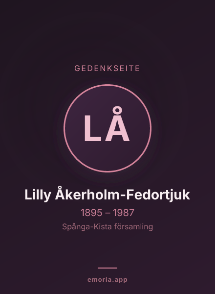 Gedenkportrait von Lilly Åkerholm-Fedortjuk