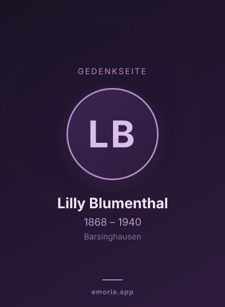 Gedenkportrait von Lilly Blumenthal