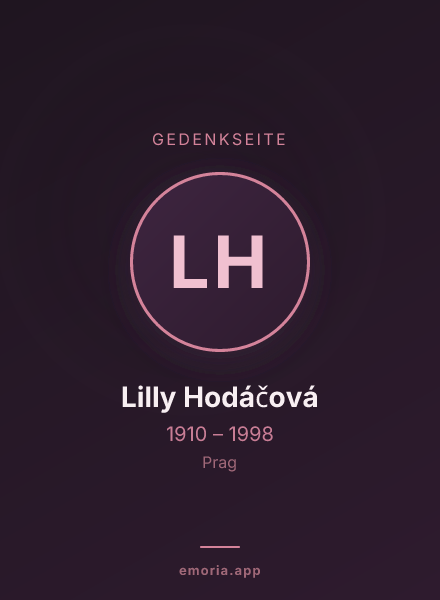 Gedenkportrait von Lilly Hodáčová