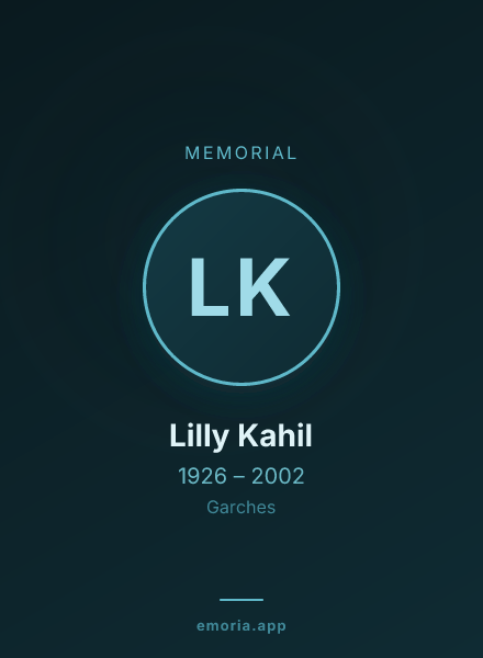 Memorial portrait of Lilly Kahil
