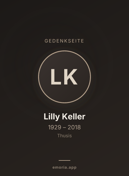Gedenkportrait von Lilly Keller