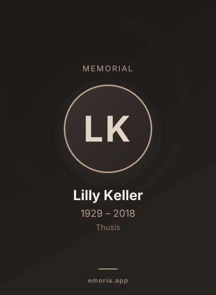 Memorial portrait of Lilly Keller