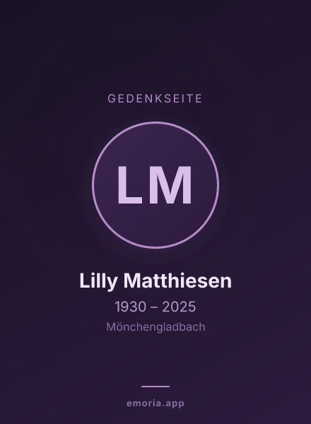 Gedenkportrait von Lilly Matthiesen