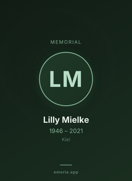 Memorial portrait of Lilly Mielke