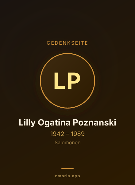 Gedenkportrait von Lilly Ogatina Poznanski