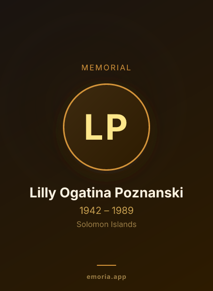 Memorial portrait of Lilly Ogatina Poznanski