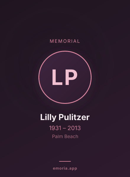 Memorial portrait of Lilly Pulitzer