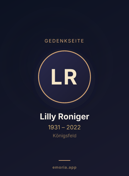 Gedenkportrait von Lilly Roniger