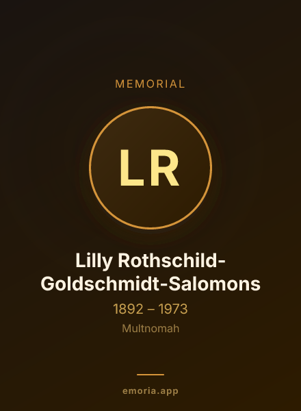 Memorial portrait of Lilly Rothschild-Goldschmidt-Salomons