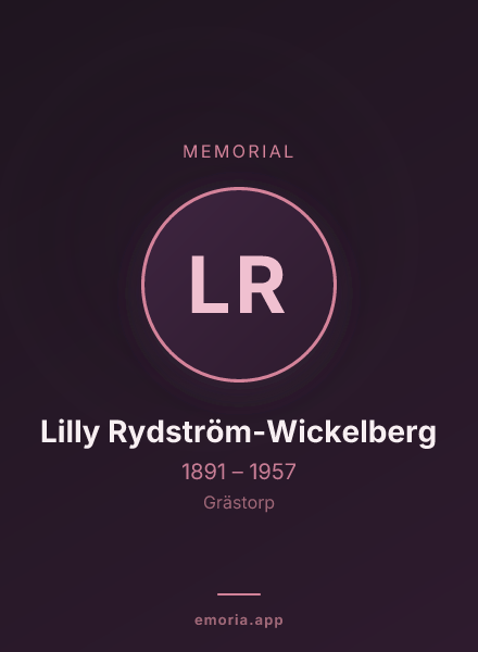 Memorial portrait of Lilly Rydström-Wickelberg