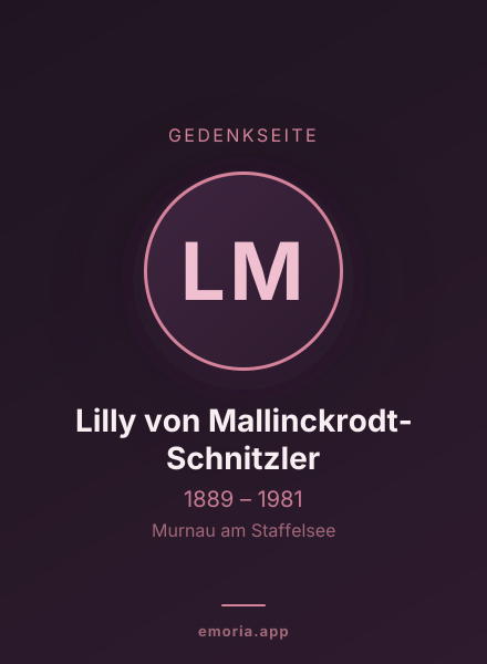 Gedenkportrait von Lilly von Mallinckrodt-Schnitzler