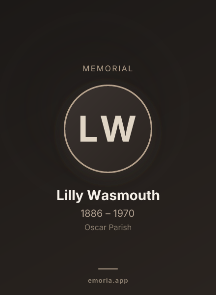 Memorial portrait of Lilly Wasmouth