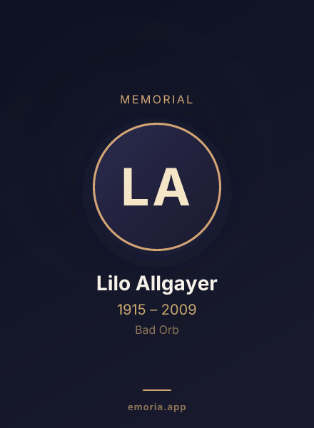 Memorial portrait of Lilo Allgayer