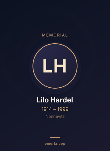 Memorial portrait of Lilo Hardel