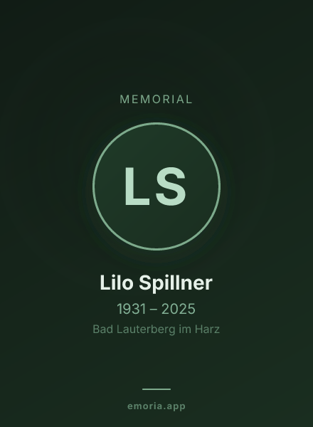 Memorial portrait of Lilo Spillner