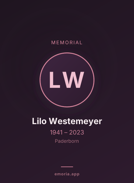 Memorial portrait of Lilo Westemeyer