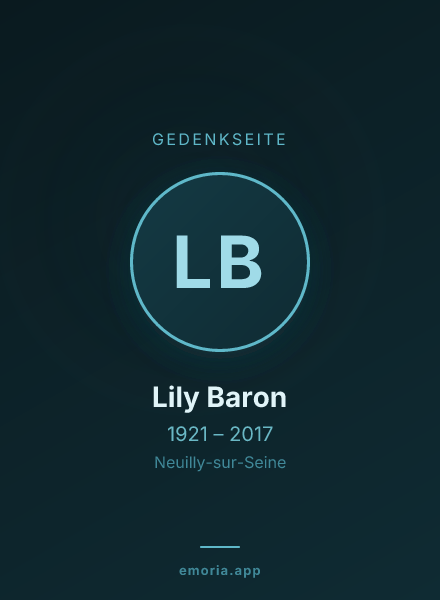 Gedenkportrait von Lily Baron