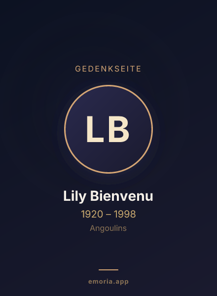 Gedenkportrait von Lily Bienvenu