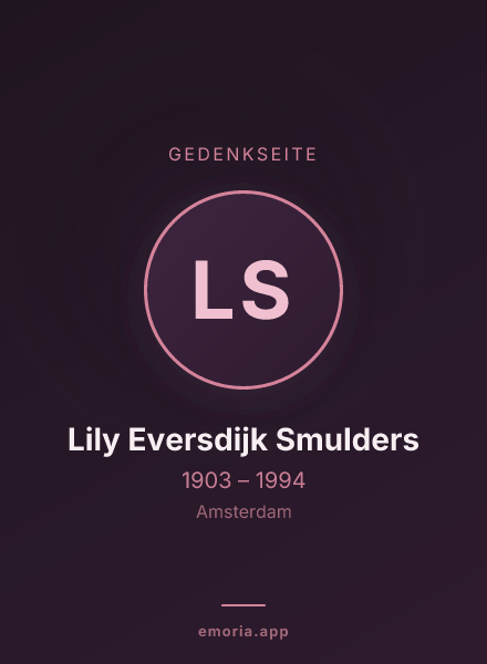 Gedenkportrait von Lily Eversdijk Smulders