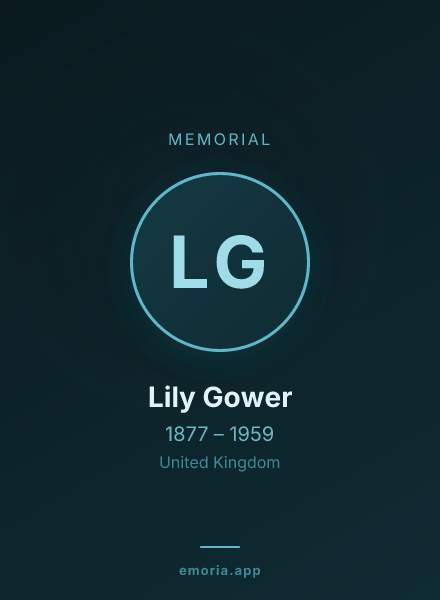 Memorial portrait of Lily Gower