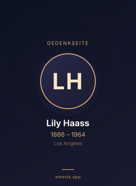 Gedenkportrait von Lily Haass