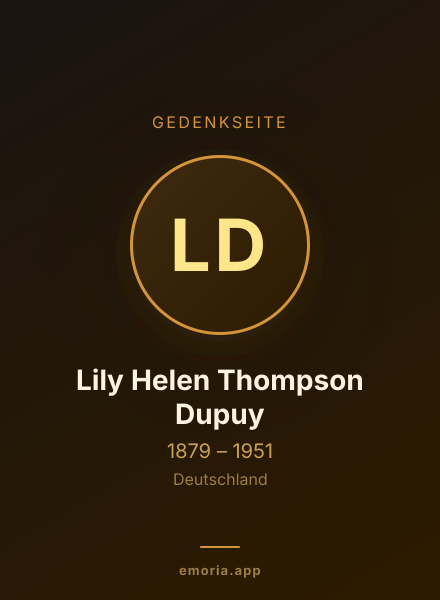Gedenkportrait von Lily Helen Thompson Dupuy