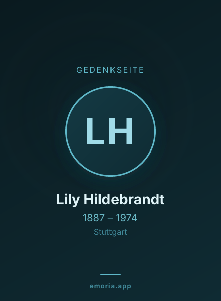 Gedenkportrait von Lily Hildebrandt