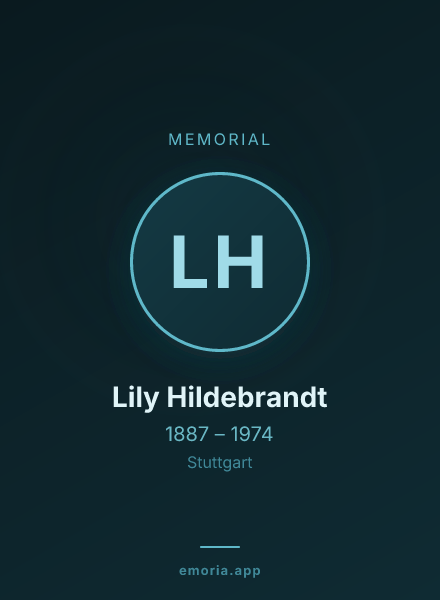 Memorial portrait of Lily Hildebrandt