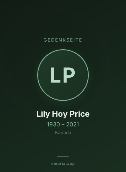 Gedenkportrait von Lily Hoy Price
