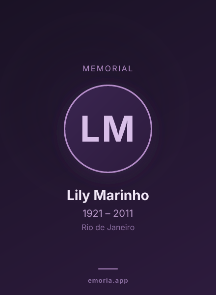 Memorial portrait of Lily Marinho