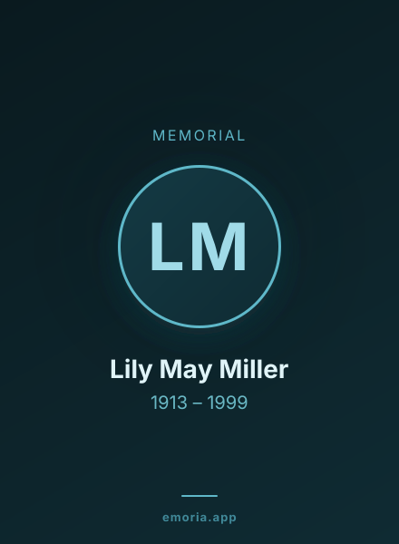 Memorial portrait of Lily May Miller