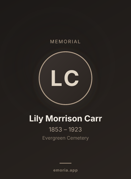 Memorial portrait of Lily Morrison Carr