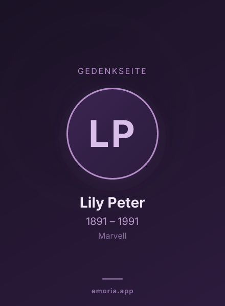 Gedenkportrait von Lily Peter