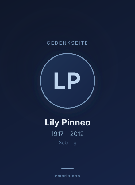Gedenkportrait von Lily Pinneo