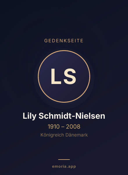 Gedenkportrait von Lily Schmidt-Nielsen