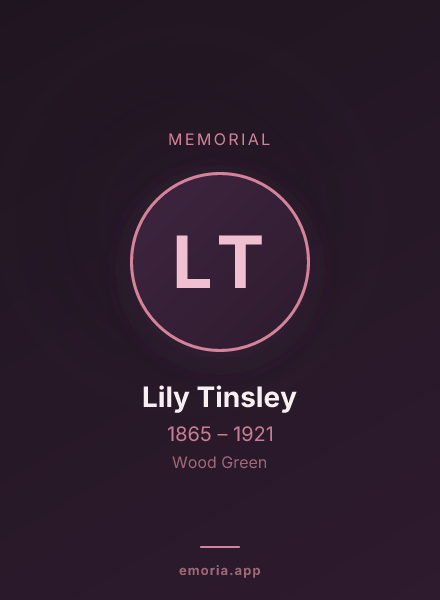 Memorial portrait of Lily Tinsley