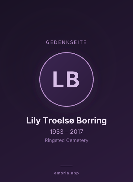 Gedenkportrait von Lily Troelsø Borring