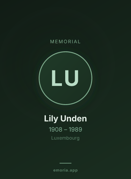 Memorial portrait of Lily Unden