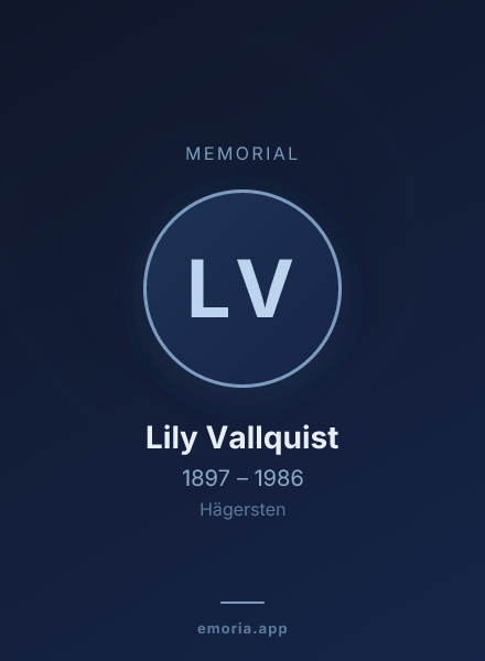 Memorial portrait of Lily Vallquist
