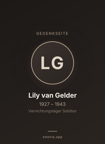 Gedenkportrait von Lily van Gelder