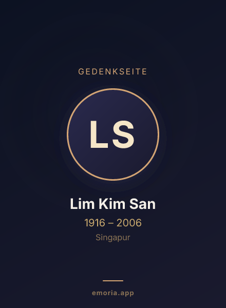 Gedenkportrait von Lim Kim San