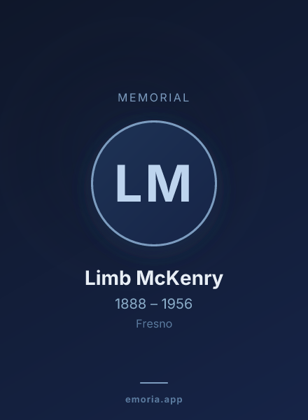 Memorial portrait of Limb McKenry