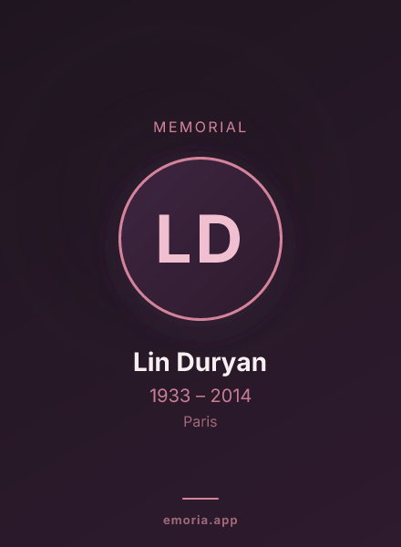 Memorial portrait of Lin Duryan