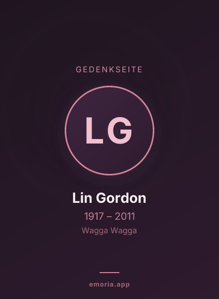 Gedenkportrait von Lin Gordon