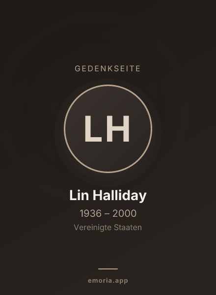 Gedenkportrait von Lin Halliday