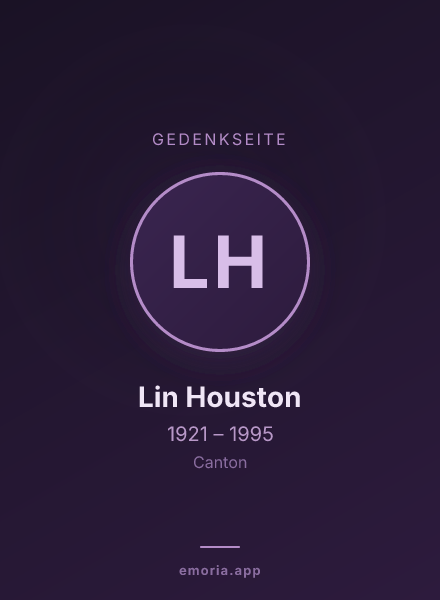 Gedenkportrait von Lin Houston