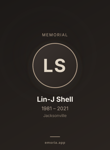 Memorial portrait of Lin-J Shell
