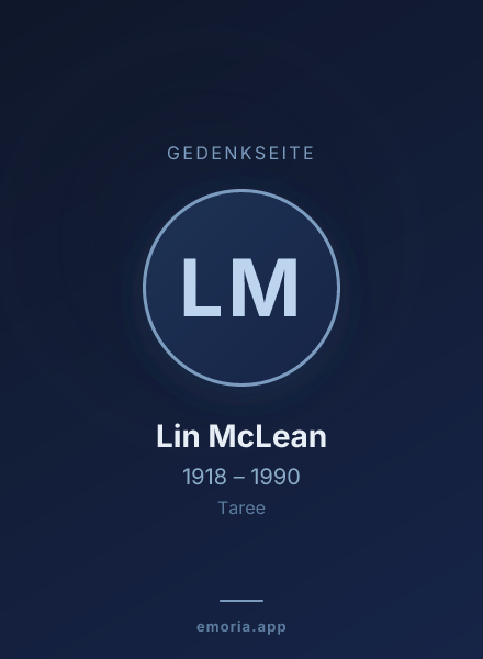 Gedenkportrait von Lin McLean