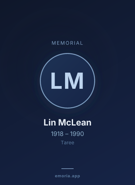 Memorial portrait of Lin McLean