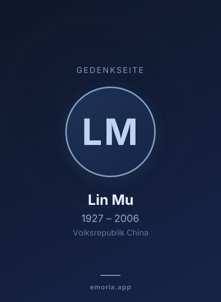 Gedenkportrait von Lin Mu